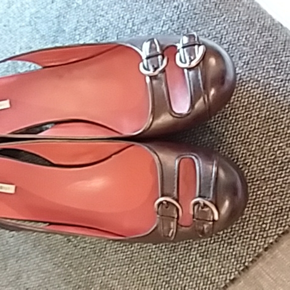 Max Studio Yule Slingback Brown Leather Shoes - Picture 2 of 10